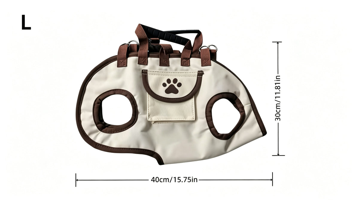 Size L pet carrier purse dimension diagram, 40 cm (15.75 in) wide by 30 cm (11.8 in) tall